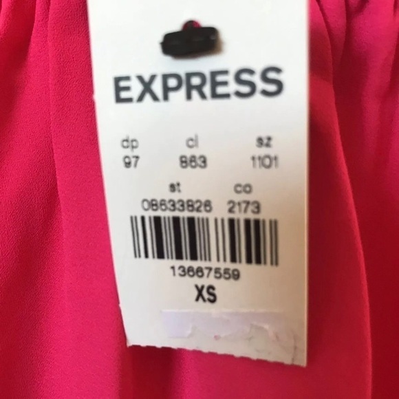 Express XS Neon Pink Halter Top Baby Doll Ties - Picture 7 of 8